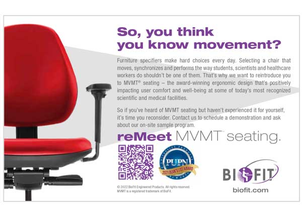 BioFit ReMeet MVMT Seating Ad for a Magazine Image